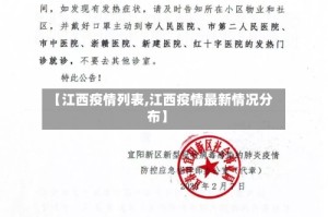 【江西疫情列表,江西疫情最新情况分布】