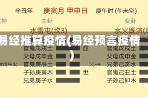 易经推算疫情(易经预言疫情)