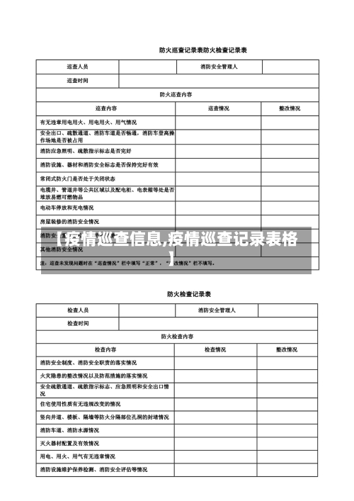 【疫情巡查信息,疫情巡查记录表格】-第2张图片