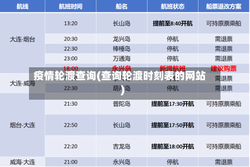 疫情轮渡查询(查询轮渡时刻表的网站)-第2张图片